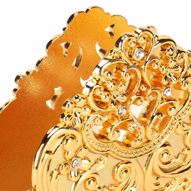 Salvešu gredzeni Salvešu turētājs Eiropas stila metāla dobu ziedu raksta papīra salvešu turētājs Brīvi stāvošs papīra salvešu dozators