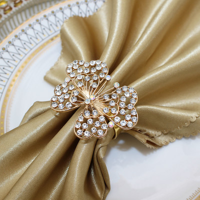 Dvianna 6Gb Rhinestone salvešu gredzeni Kristāla apaļi salvešu gredzenu turētāji kāzu vakariņām Mājas galda noformējums HWD21