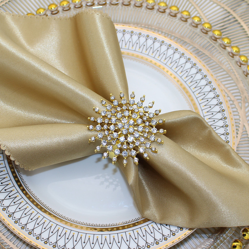 Dvianna 6Gb Rhinestone salvešu gredzeni Kristāla apaļi salvešu gredzenu turētāji kāzu vakariņām Mājas galda noformējums HWD21