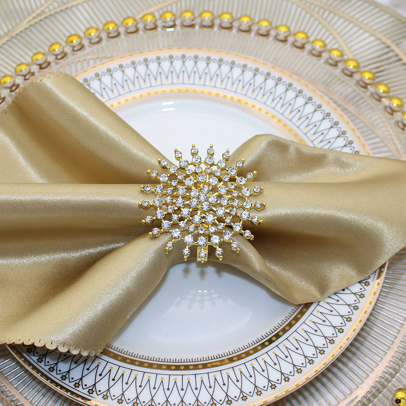 Dvianna 6Gb Rhinestone salvešu gredzeni Kristāla apaļi salvešu gredzenu turētāji kāzu vakariņām Mājas galda noformējums HWD21