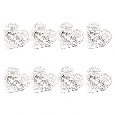 Dvianna 8Gb Sirds formas salvešu gredzeni Zelta metāla mīlestības salvešu turētājs Valentīndienas kāzu galda rotājumiem HWW05