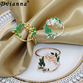 Δαχτυλίδι για χαρτοπετσέτα 12 τμχ Πέρλες Διακόσμηση Χριστουγεννιάτικου τραπεζιού σπιτιού Μεταλλικό δαχτυλίδι στεφάνι για γαμήλιο πάρτι Διακόσμηση τραπεζιού ξενοδοχείου HWP37