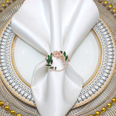 Δαχτυλίδι για χαρτοπετσέτα 12 τμχ Πέρλες Διακόσμηση Χριστουγεννιάτικου τραπεζιού σπιτιού Μεταλλικό δαχτυλίδι στεφάνι για γαμήλιο πάρτι Διακόσμηση τραπεζιού ξενοδοχείου HWP37