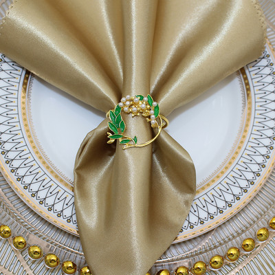 Δαχτυλίδι για χαρτοπετσέτα 12 τμχ Πέρλες Διακόσμηση Χριστουγεννιάτικου τραπεζιού σπιτιού Μεταλλικό δαχτυλίδι στεφάνι για γαμήλιο πάρτι Διακόσμηση τραπεζιού ξενοδοχείου HWP37