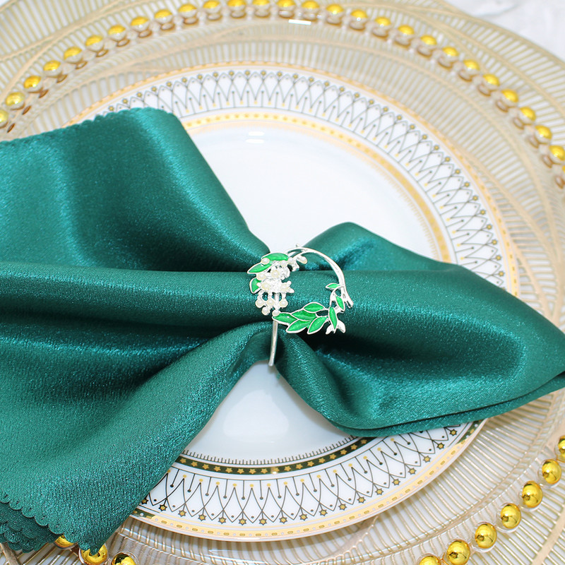 Δαχτυλίδι για χαρτοπετσέτα 12 τμχ Πέρλες Διακόσμηση Χριστουγεννιάτικου τραπεζιού σπιτιού Μεταλλικό δαχτυλίδι στεφάνι για γαμήλιο πάρτι Διακόσμηση τραπεζιού ξενοδοχείου HWP37