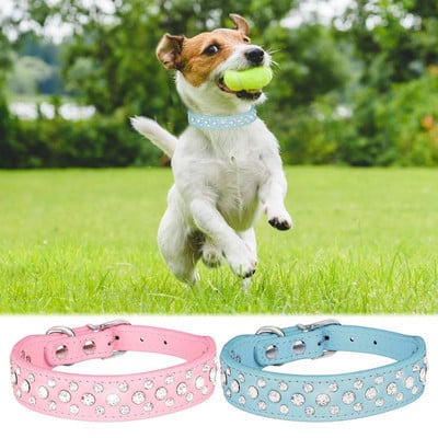 Bling Strass pentru cățeluș Guler ajustabil pentru câini de talie mică Colier frumos Colier pentru animale de companie Câini Pisici Aspect Accesorii