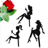 Melns, akrils, daudz laimes dzimšanas dienas kūkas virspapīrs, augstpapēžu kurpes, dāmu meitenes zelta kūkas toperes Desertu dzimšanas dienas kūku rotājumi ballīšu piederumi