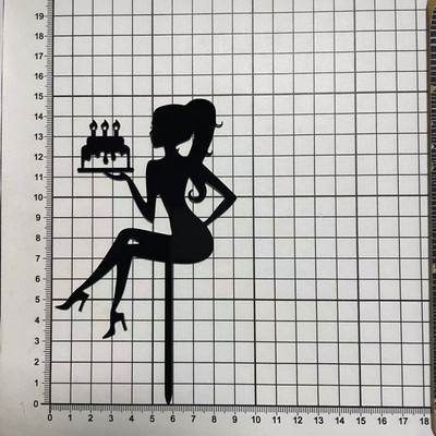 Melns, akrils, daudz laimes dzimšanas dienas kūkas virspapīrs, augstpapēžu kurpes, dāmu meitenes zelta kūkas toperes Desertu dzimšanas dienas kūku rotājumi ballīšu piederumi