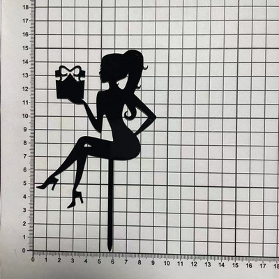 Melns, akrils, daudz laimes dzimšanas dienas kūkas virspapīrs, augstpapēžu kurpes, dāmu meitenes zelta kūkas toperes Desertu dzimšanas dienas kūku rotājumi ballīšu piederumi