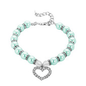 Mīlestības kulons rotaslietas cūciņa pērļu kaklarota mājdzīvnieku apkakles dāvanu aksesuāri modes kucēns regulējama ķēde kalnu strēles piekariņi suns kaķis