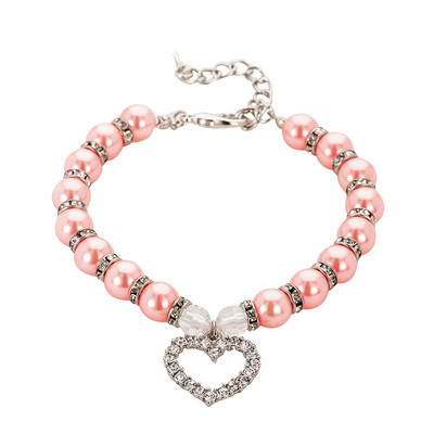 Mīlestības kulons rotaslietas cūciņa pērļu kaklarota mājdzīvnieku apkakles dāvanu aksesuāri modes kucēns regulējama ķēde kalnu strēles piekariņi suns kaķis