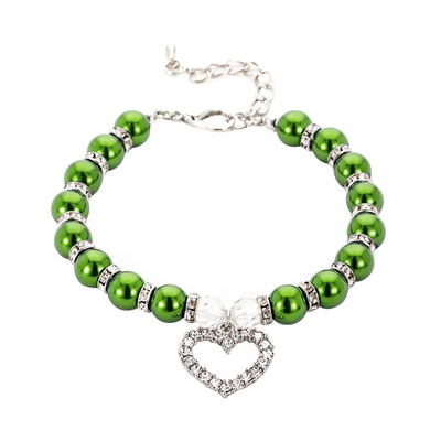 Mīlestības kulons rotaslietas cūciņa pērļu kaklarota mājdzīvnieku apkakles dāvanu aksesuāri modes kucēns regulējama ķēde kalnu strēles piekariņi suns kaķis