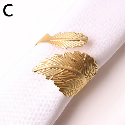 6Gb rudens lapu salvešu gredzeni zelta sudraba kristību rokassprādzes metāla salvešu turētājs kāzu dāvanas kristību dušas ballītes dekors