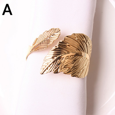 6Gb rudens lapu salvešu gredzeni zelta sudraba kristību rokassprādzes metāla salvešu turētājs kāzu dāvanas kristību dušas ballītes dekors