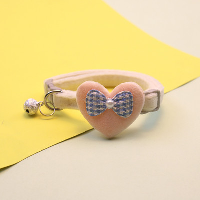 Plīša kaķa kakla siksna multfilmas sirds bantītes rotājums suņa kakla siksna ar zvana kakla siksnu, rotājums mājdzīvnieku kaklasiksna Mājdzīvnieku piederumi kaķu piederumi