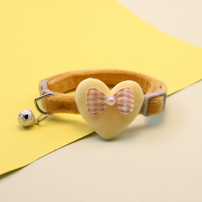 Plīša kaķa kakla siksna multfilmas sirds bantītes rotājums suņa kakla siksna ar zvana kakla siksnu, rotājums mājdzīvnieku kaklasiksna Mājdzīvnieku piederumi kaķu piederumi