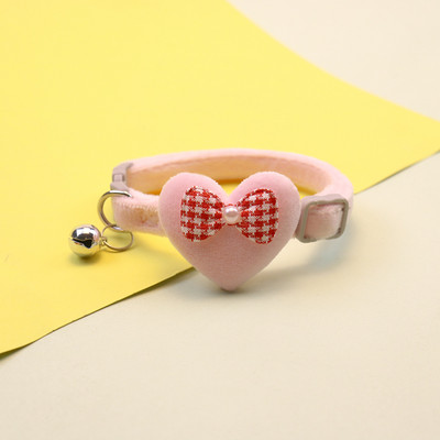 Plīša kaķa kakla siksna multfilmas sirds bantītes rotājums suņa kakla siksna ar zvana kakla siksnu, rotājums mājdzīvnieku kaklasiksna Mājdzīvnieku piederumi kaķu piederumi