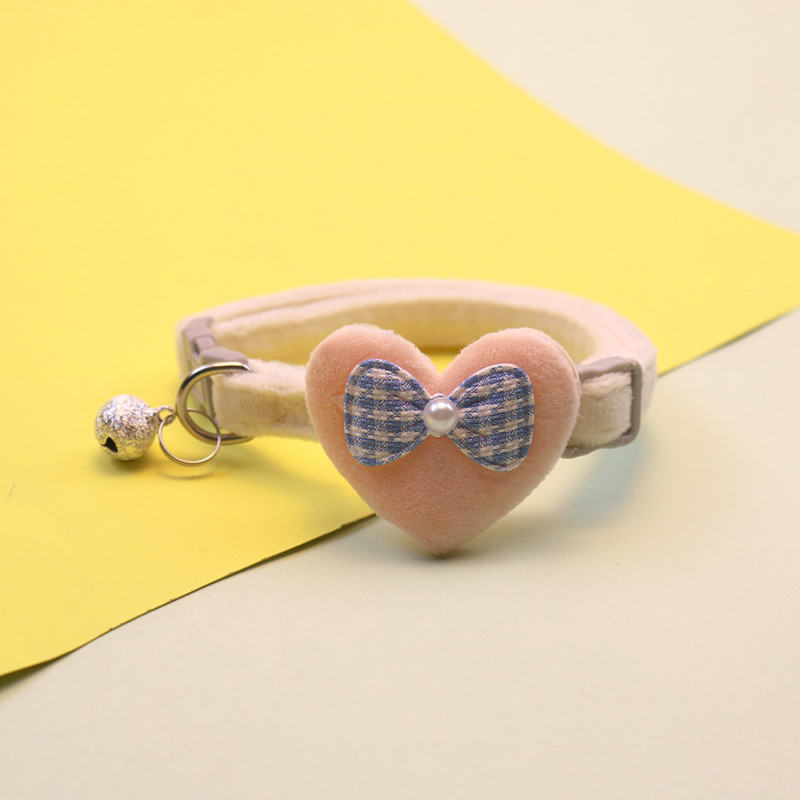 Plīša kaķa kakla siksna multfilmas sirds bantītes rotājums suņa kakla siksna ar zvana kakla siksnu, rotājums mājdzīvnieku kaklasiksna Mājdzīvnieku piederumi kaķu piederumi