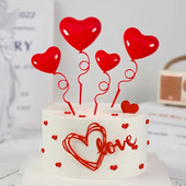 4 бр. Декорация на торта Безплатно сгъване Вмъкване на картичка за Свети Валентин Балон във формата на сърце Вмъкване на любовна картичка за торта