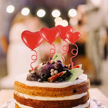 4 τεμ. Διακόσμηση τούρτας Δωρεάν πτυσσόμενη κάρτα για την ημέρα του Αγίου Βαλεντίνου Εισαγωγή Κέικ αγάπης σε σχήμα καρδιάς
