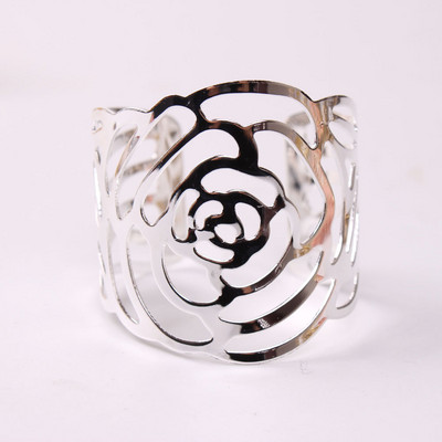 6 gab Metāla galda salvešu turētāji Dobi salvešu gredzeni Rožu salvešu turētājs Kāzu dzimšanas dienas ballītes vakariņu galda dekorēšana