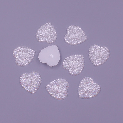 Μίγμα χρώματος 50 τμχ 18mm Σχήμα καρδιάς Χαλαρές χάντρες ABS Απομίμηση Πέρλες Επίπεδες χάντρες DIY Κοσμήματα χειροτεχνία Διακόσμηση λευκώματος