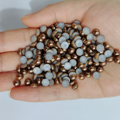 Vairāki izmēri Visas krāsas Pusapaļa Plastmasas Pērle Bez Hotfix Plakana Mugura Nail Art Rhinestones Juvelierizstrādājumu izgatavošana