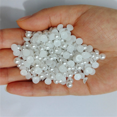 Vairāki izmēri Visas krāsas Pusapaļa Plastmasas Pērle Bez Hotfix Plakana Mugura Nail Art Rhinestones Juvelierizstrādājumu izgatavošana