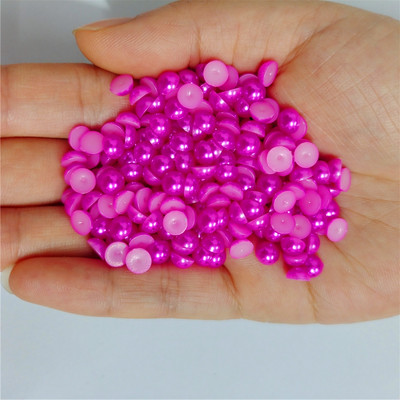 Vairāki izmēri Visas krāsas Pusapaļa Plastmasas Pērle Bez Hotfix Plakana Mugura Nail Art Rhinestones Juvelierizstrādājumu izgatavošana