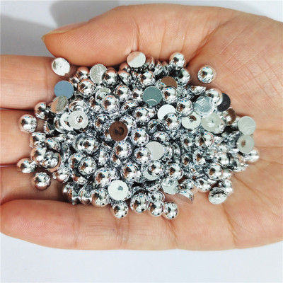 Vairāki izmēri Visas krāsas Pusapaļa Plastmasas Pērle Bez Hotfix Plakana Mugura Nail Art Rhinestones Juvelierizstrādājumu izgatavošana