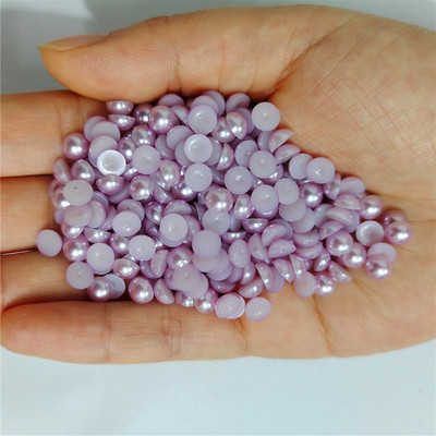 Vairāki izmēri Visas krāsas Pusapaļa Plastmasas Pērle Bez Hotfix Plakana Mugura Nail Art Rhinestones Juvelierizstrādājumu izgatavošana