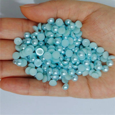 Vairāki izmēri Visas krāsas Pusapaļa Plastmasas Pērle Bez Hotfix Plakana Mugura Nail Art Rhinestones Juvelierizstrādājumu izgatavošana