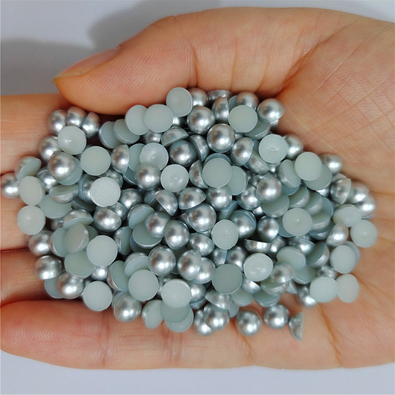 Vairāki izmēri Visas krāsas Pusapaļa Plastmasas Pērle Bez Hotfix Plakana Mugura Nail Art Rhinestones Juvelierizstrādājumu izgatavošana