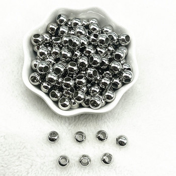 6 mm 8 mm 10 mm Кръгли дистанционни мъниста CCB с голяма дупка за изработка на бижута Направи си сам ръчно изработени аксесоари за дрехи