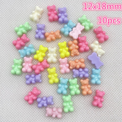 Jauna daudzkrāsu akrila krelles, šarms, lācītis, DIY rokassprādzes kaklarota