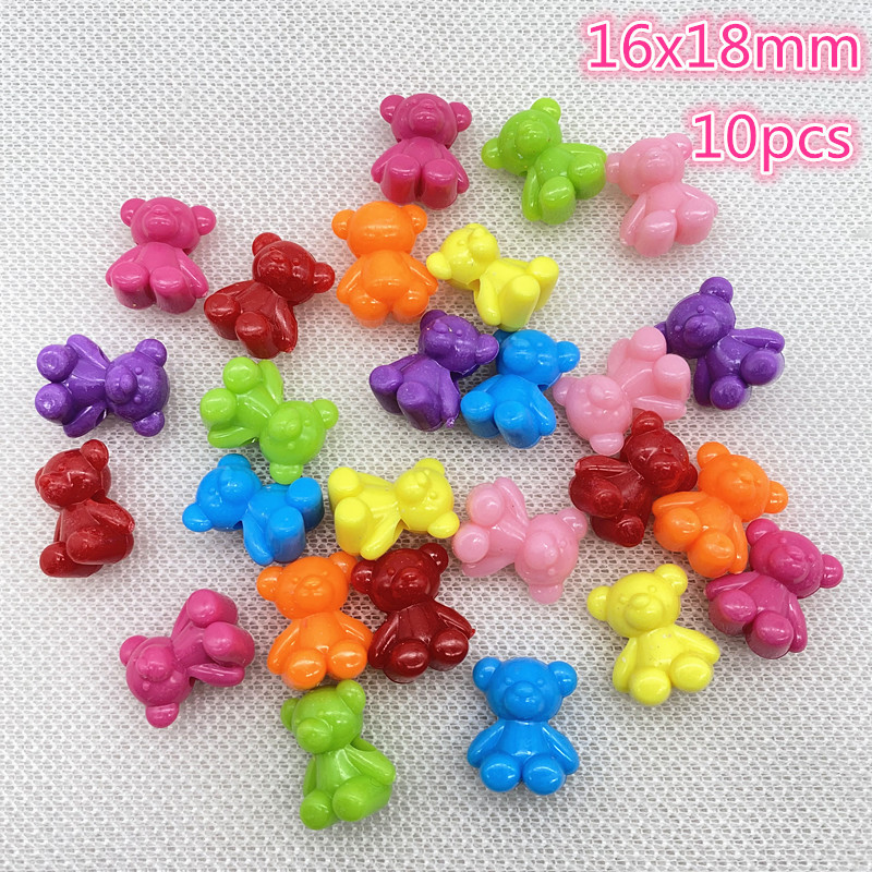 Jauna daudzkrāsu akrila krelles, šarms, lācītis, DIY rokassprādzes kaklarota