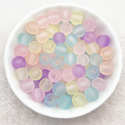 Νέα 6mm-12mm Έγχρωμες Ακρυλικές Ματ χάντρες Σπιτικό Κολιέ Κοσμήματα Χειροποίητο DIY Υφαντό βραχιόλι Σκουλαρίκι φουρκέτα με χάντρες Υλικό 01#