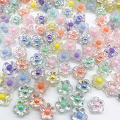 30gab 12mm Matēts Caurspīdīgs AB Krāsa Akrila Ziedu Pērlītes Brīvas Starplikas Pērlītes Juvelierizstrādājumu Izgatavošanai DIY Apģērbu Aksesuāri