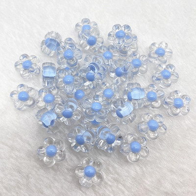 30gab 12mm Matēts Caurspīdīgs AB Krāsa Akrila Ziedu Pērlītes Brīvas Starplikas Pērlītes Juvelierizstrādājumu Izgatavošanai DIY Apģērbu Aksesuāri