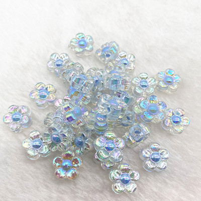 30gab 12mm Matēts Caurspīdīgs AB Krāsa Akrila Ziedu Pērlītes Brīvas Starplikas Pērlītes Juvelierizstrādājumu Izgatavošanai DIY Apģērbu Aksesuāri