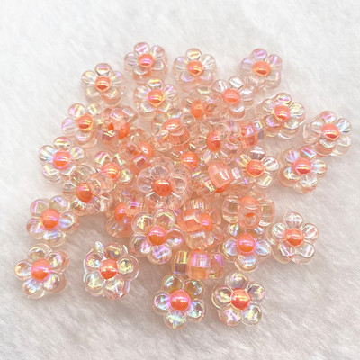 30gab 12mm Matēts Caurspīdīgs AB Krāsa Akrila Ziedu Pērlītes Brīvas Starplikas Pērlītes Juvelierizstrādājumu Izgatavošanai DIY Apģērbu Aksesuāri