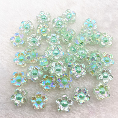 30gab 12mm Matēts Caurspīdīgs AB Krāsa Akrila Ziedu Pērlītes Brīvas Starplikas Pērlītes Juvelierizstrādājumu Izgatavošanai DIY Apģērbu Aksesuāri