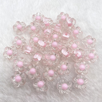 30gab 12mm Matēts Caurspīdīgs AB Krāsa Akrila Ziedu Pērlītes Brīvas Starplikas Pērlītes Juvelierizstrādājumu Izgatavošanai DIY Apģērbu Aksesuāri