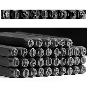 36 τμχ/σετ από ανοξείδωτο ατσάλι Letter Number Punch Set Δερμάτινο κιτ εργαλείων γραμματοσήμων από ξύλο χειροτεχνίας Δερμάτινα εργαλεία σφραγίδας χειροτεχνίας με ξύλινο κουτί