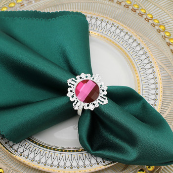 12 τμχ Γυαλιστερή κρυστάλλινα δαχτυλίδια χαρτοπετσέτας ροζ διαμαντένια θήκη για δώρο γενεθλίων γάμου Διακόσμηση τραπεζαρίας HWD75