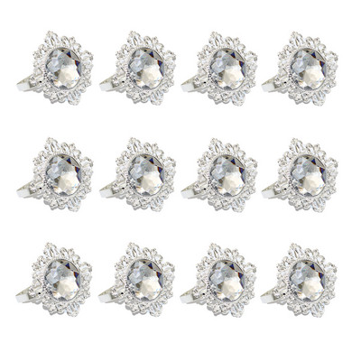 12 gab. Mirdzoši kristāla salvešu gredzeni rozā dimanta salvešu turētājs kāzu dzimšanas dienas dāvanu pusdienu galda dekorēšanai HWD75