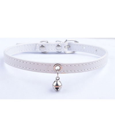 Suņu kaklasiksna ar zvaniņu zilu melnu rozā pu ādas kaklasiksnu maziem suņiem kucēnu aksesuāri Perro mājdzīvnieku piederumi