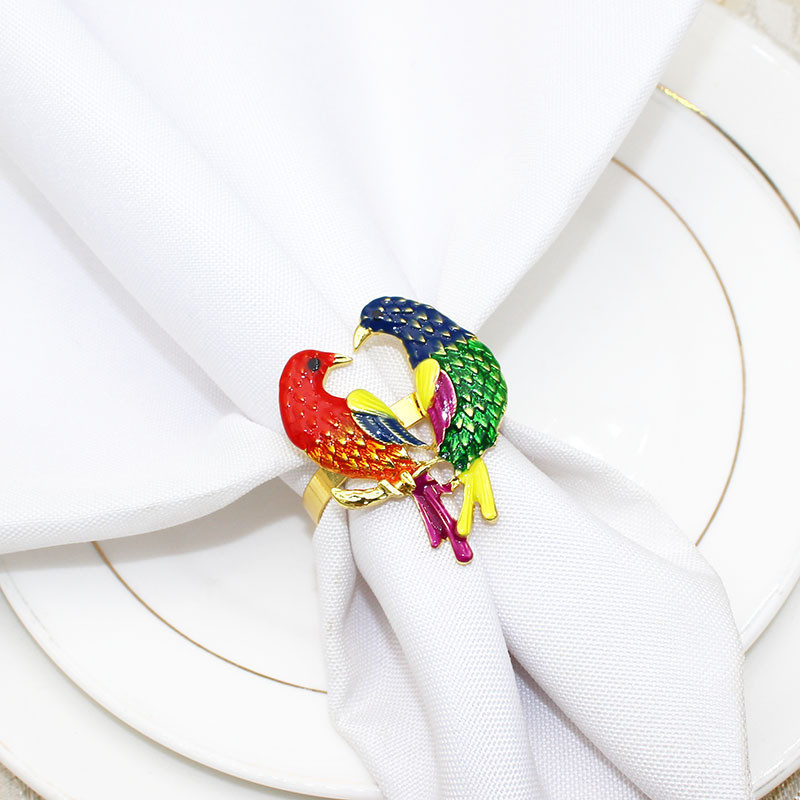 6GAB Jauki mandarīnu pīļu putnu salvešu gredzeni kāzu Valentīna dienas vakariņu galda dekori salvešu turētāji viesnīcā iestatāmi dvieļu sprādzes