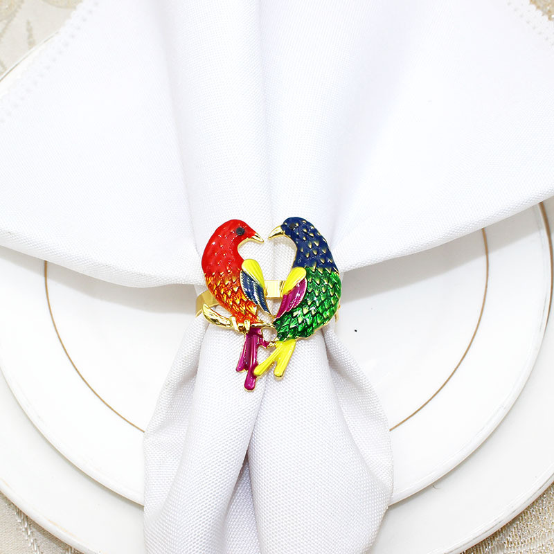 6GAB Jauki mandarīnu pīļu putnu salvešu gredzeni kāzu Valentīna dienas vakariņu galda dekori salvešu turētāji viesnīcā iestatāmi dvieļu sprādzes