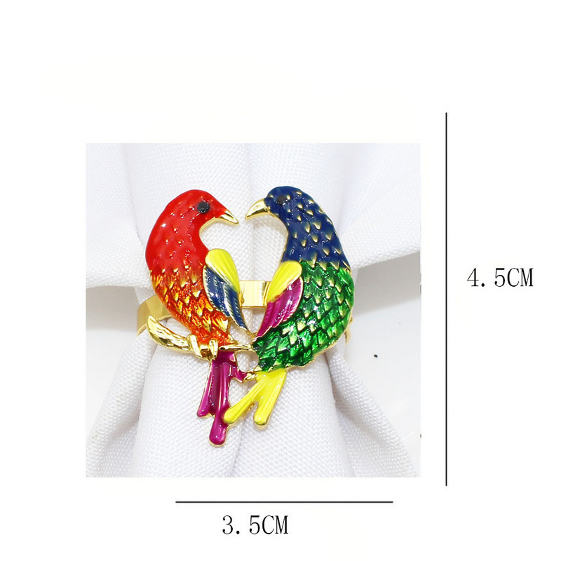 6GAB Jauki mandarīnu pīļu putnu salvešu gredzeni kāzu Valentīna dienas vakariņu galda dekori salvešu turētāji viesnīcā iestatāmi dvieļu sprādzes